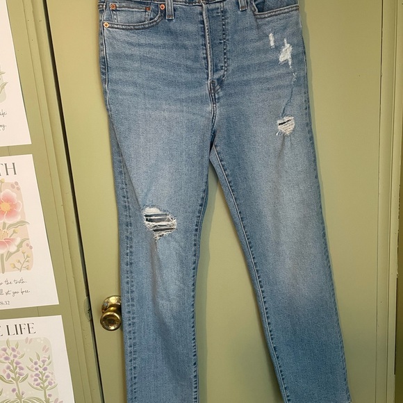 Levi's Denim - Levi's Light Blue Distressed Straight Jeans